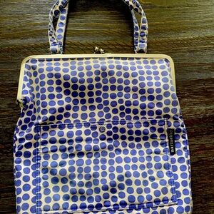 Blue and white Marimekko purse bought in Finland about 10 years ago.